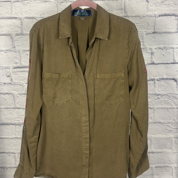 Blue Rain Olive Green Embroidered Button-Down Shi - Picture 5 of 12